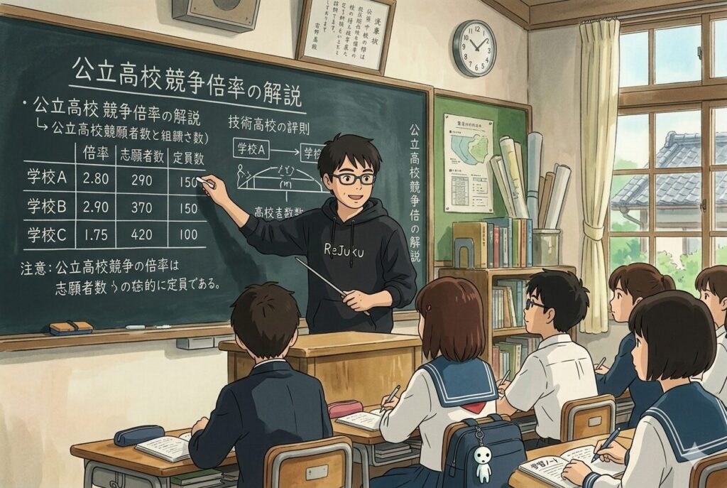 【速報】奈良県公立高校出願倍率